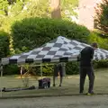 We help stick up some gazebos for the fete, The Brome and Oakley Fete, Brome Hall, Suffolk - 12th July 2025