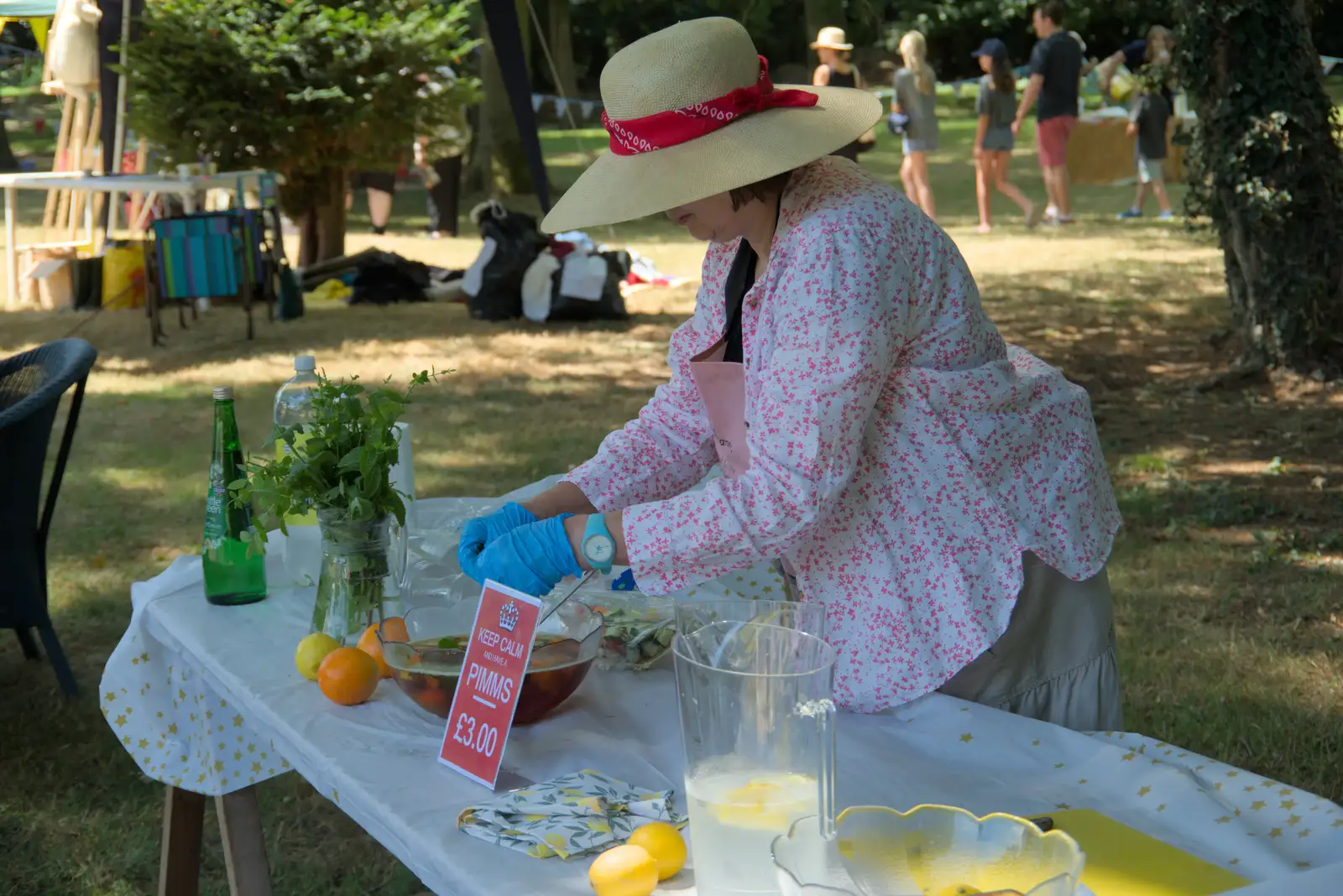 Pimms for £3 a go, from The Brome and Oakley Fete, Brome Hall, Suffolk - 12th July 2025