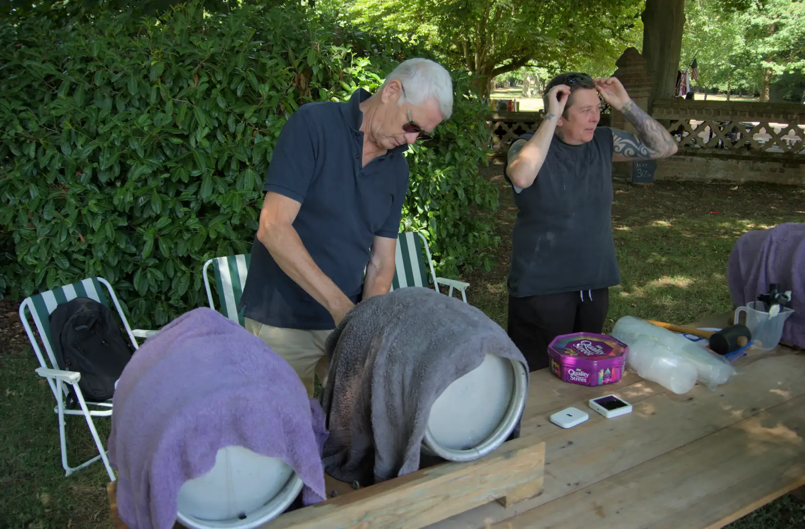 The most important job in the fete, from The Brome and Oakley Fete, Brome Hall, Suffolk - 12th July 2025