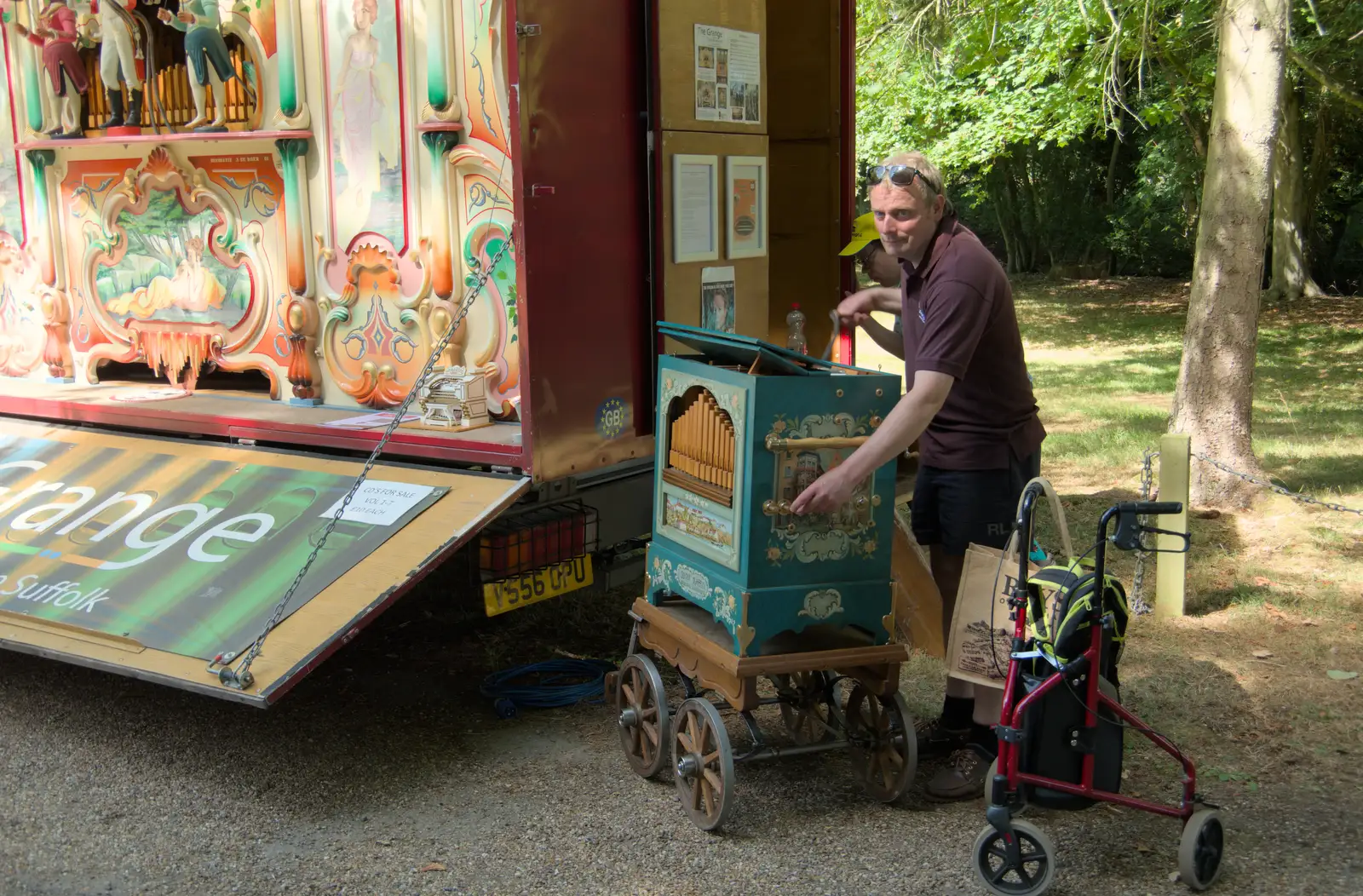 The organg dude gets his tiny version out, from The Brome and Oakley Fete, Brome Hall, Suffolk - 12th July 2025