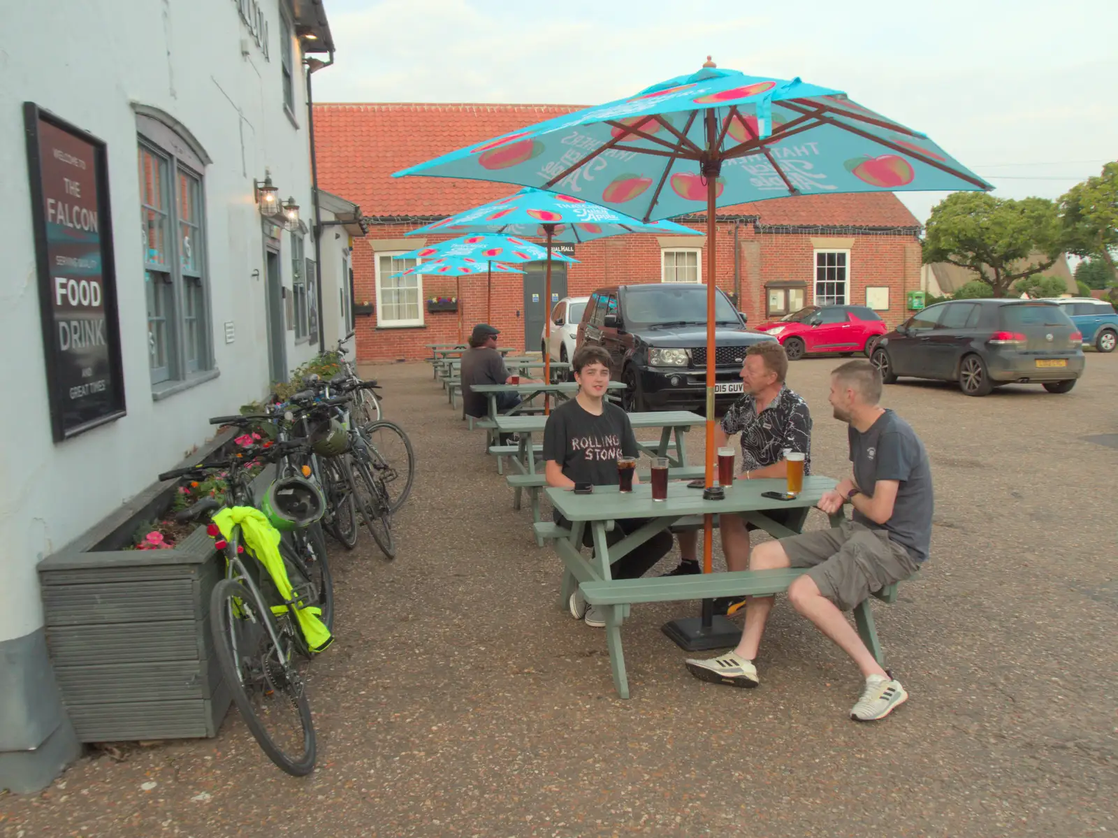 We're at the Falcon in Pulham, from Anniversary Prosecco and BSSC Bike Rides, Suffolk - 17th July 2025