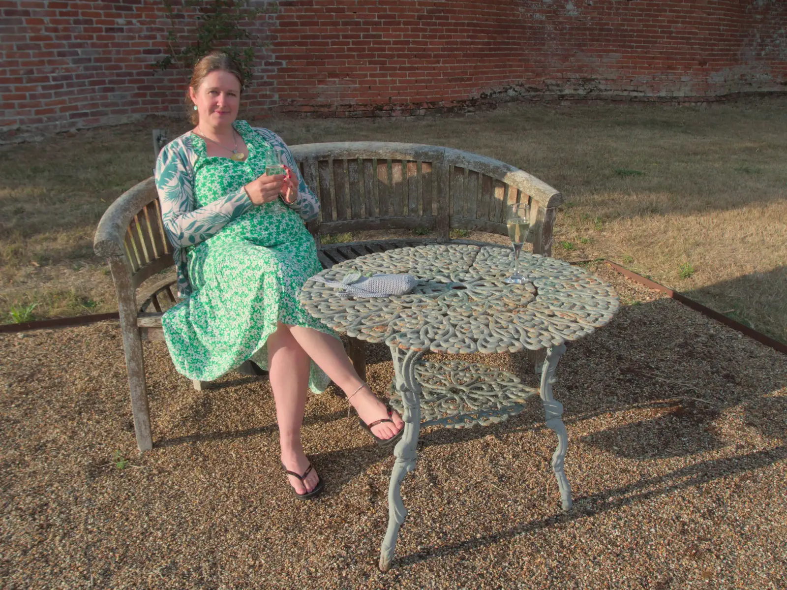 We have a glass of anniversary prosecco, from Anniversary Prosecco and BSSC Bike Rides, Suffolk - 17th July 2025