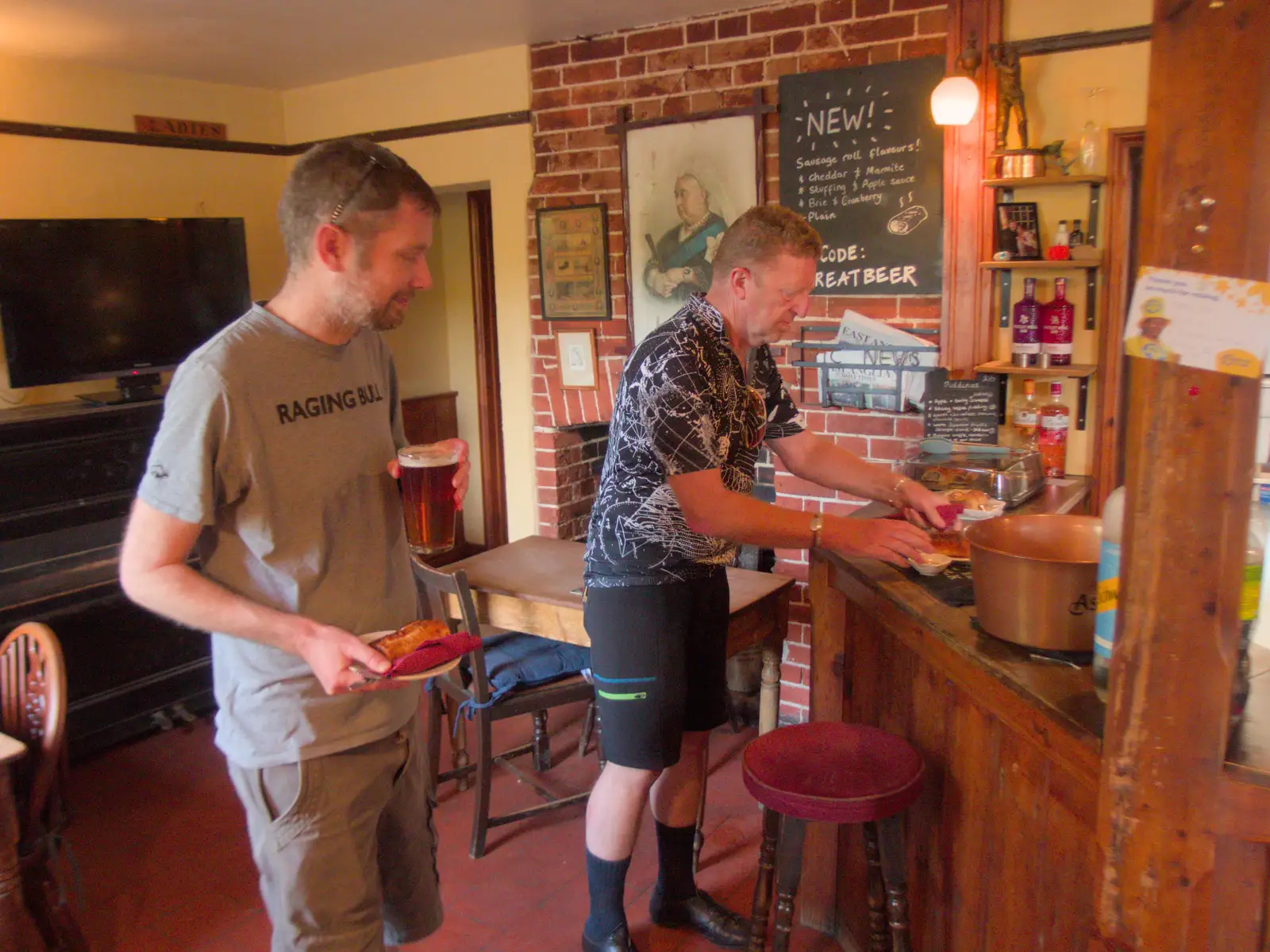 Gaz adds some sausage rolls to the round, from Anniversary Prosecco and BSSC Bike Rides, Suffolk - 17th July 2025