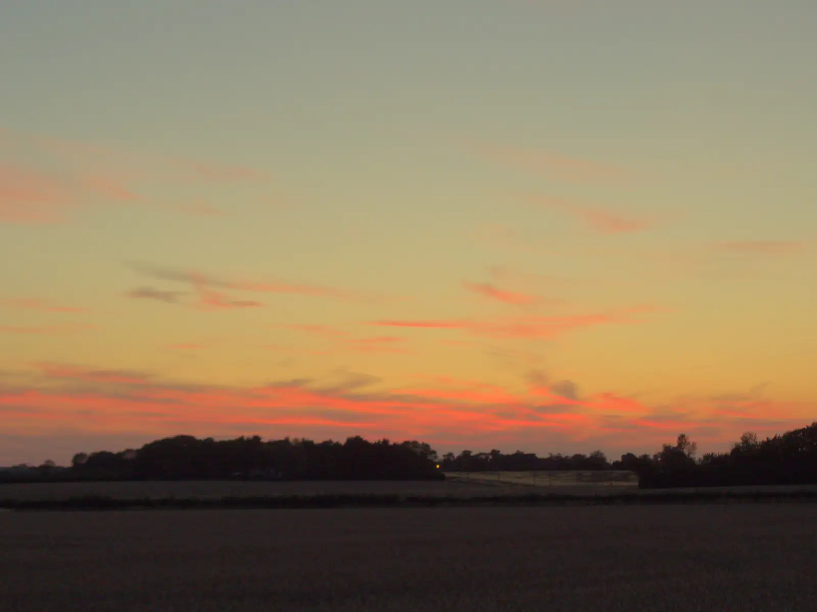 A sunset over Mendlesham, from Anniversary Prosecco and BSSC Bike Rides, Suffolk - 17th July 2025