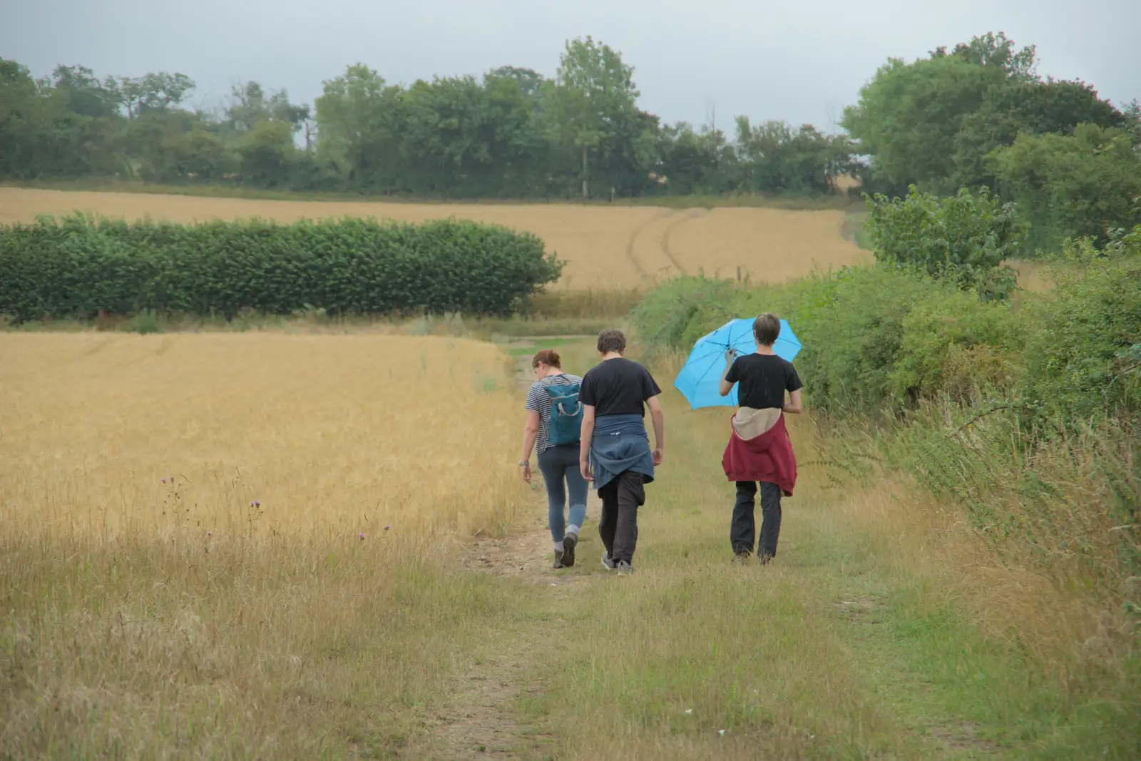 We're nearly at Clint Road, from A Wet Walk to the Black Horse, Thorndon, Suffolk - 20th July 2025