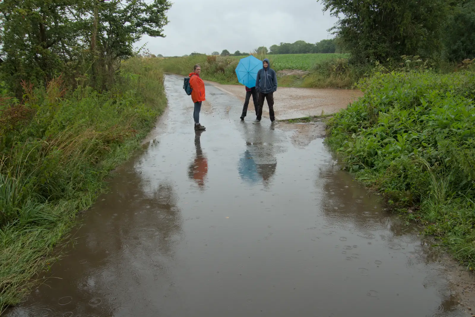 It's been raining fairly heavily, from A Wet Walk to the Black Horse, Thorndon, Suffolk - 20th July 2025