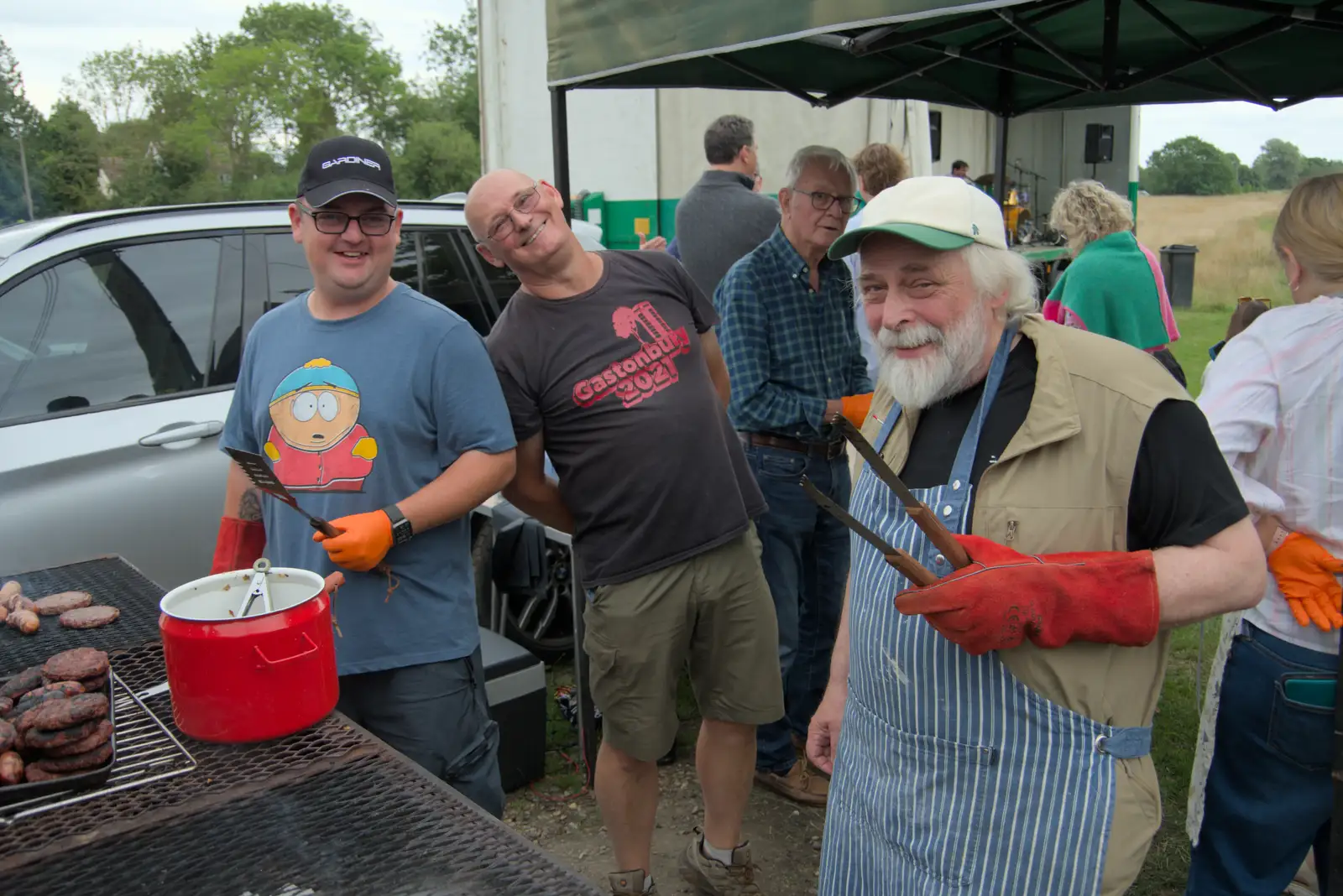 The boys on the barbeque, from The SYWO in Normandy, and a Mini Music Festival, Mellis - 27th July 2025