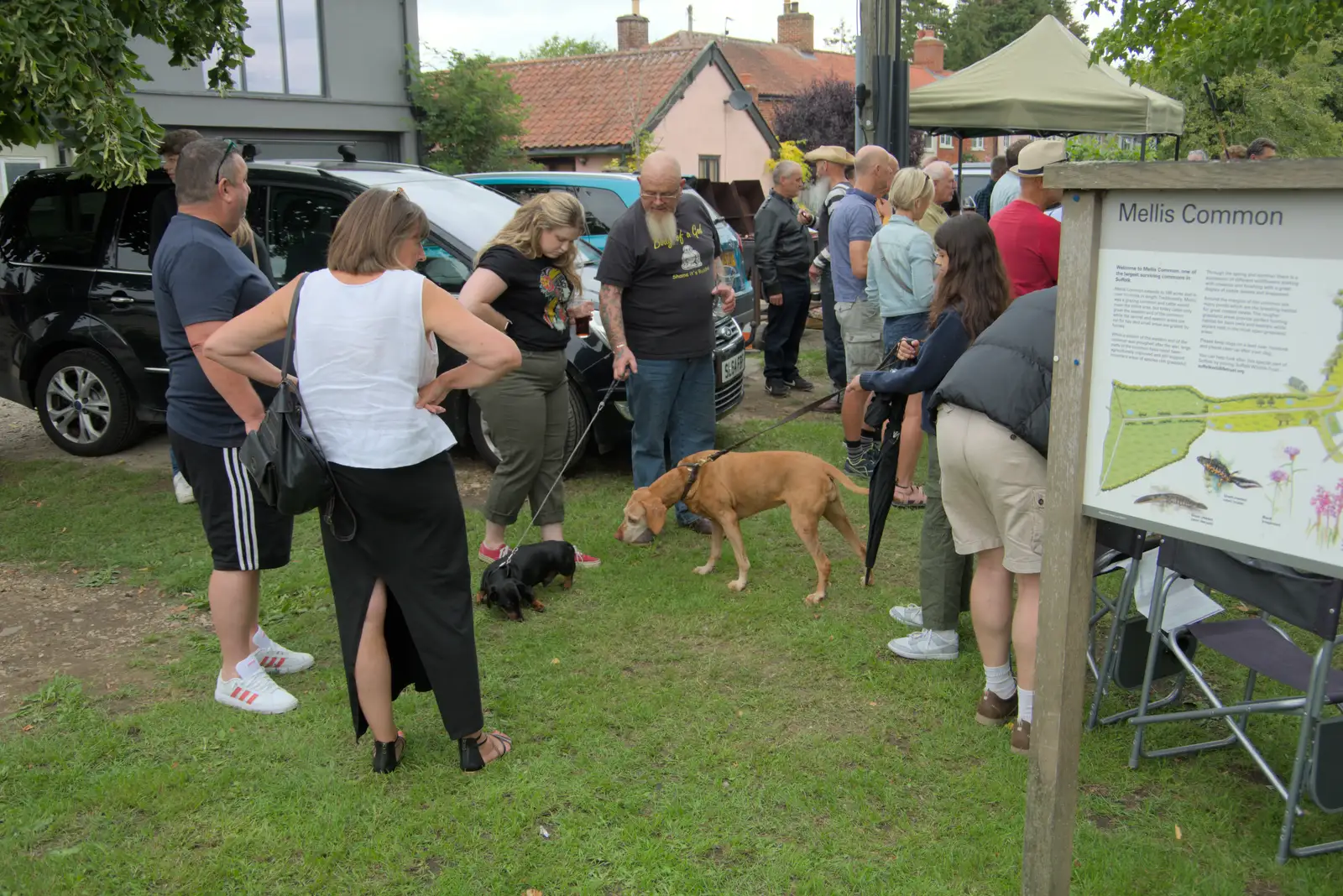 Pablo gets sniffed by a giant dog, from The SYWO in Normandy, and a Mini Music Festival, Mellis - 27th July 2025