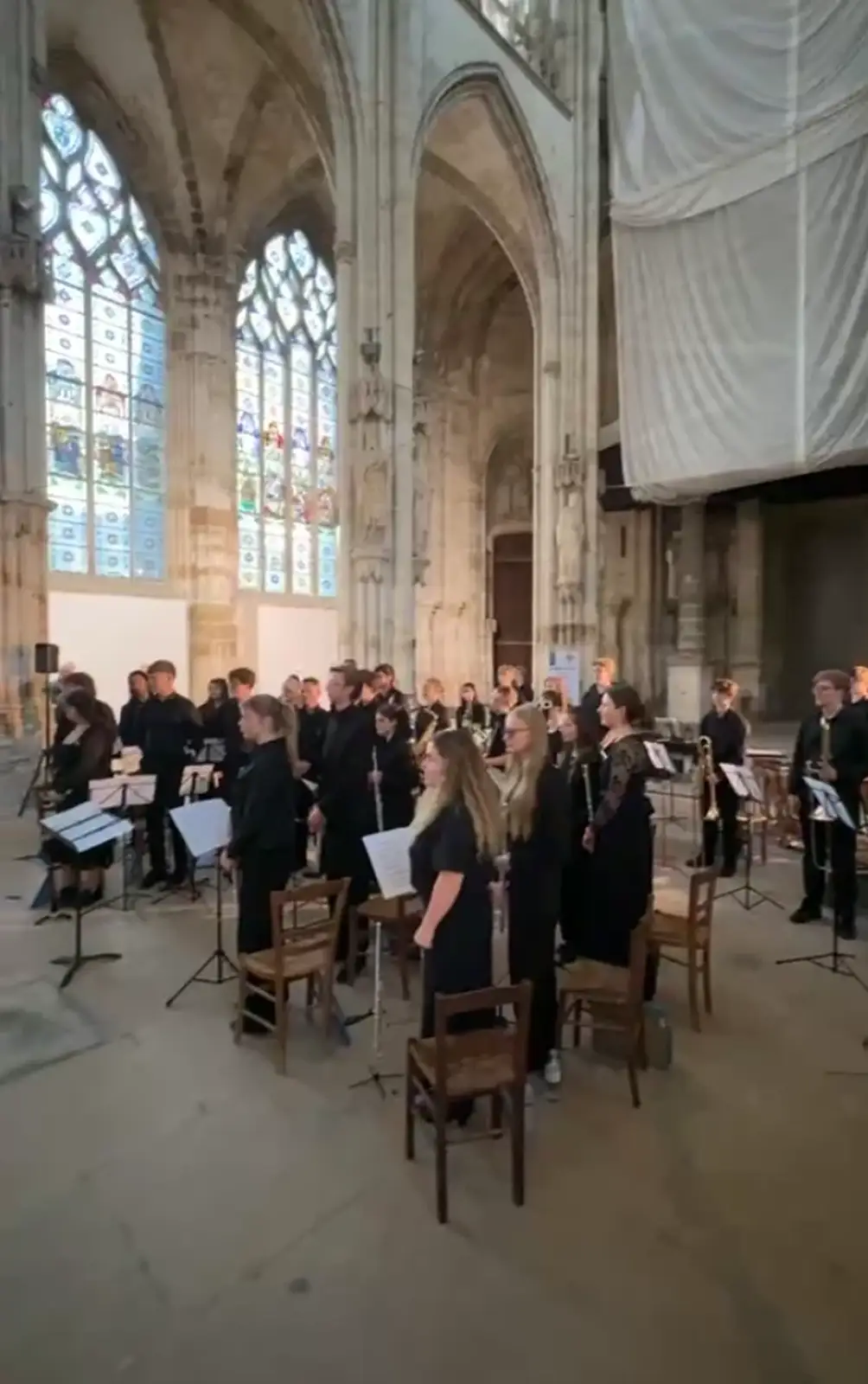 The orchestra stands up for applause, from The SYWO in Normandy, and a Mini Music Festival, Mellis - 27th July 2025
