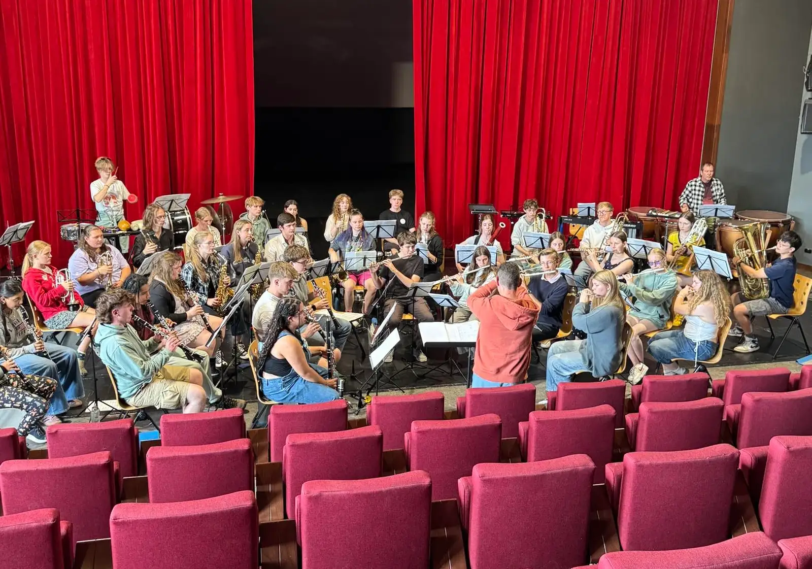 Rehearsing in the Theatre Siroco, St Romain de Colbosc, from The SYWO in Normandy, and a Mini Music Festival, Mellis - 27th July 2025