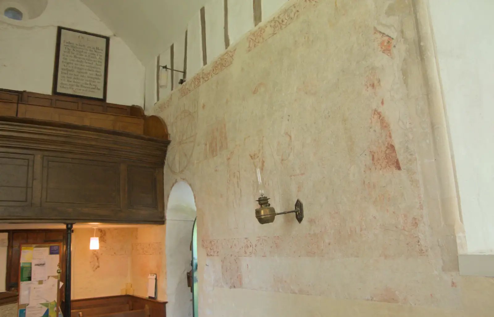 Mediaeval wall paintings and a oil lamp, from A Visit to the Thornhams, Suffolk - 3rd August 2025