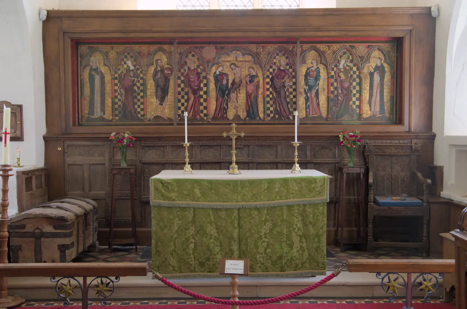 The famous Mediaeval Reredos in Thornham church, from A Visit to the Thornhams, Suffolk - 3rd August 2025