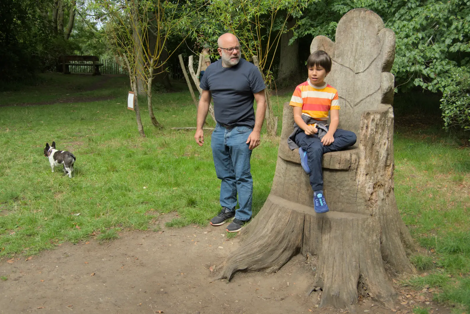 Davide has a go on the throne as Stefano looks on, from A Visit to the Thornhams, Suffolk - 3rd August 2025
