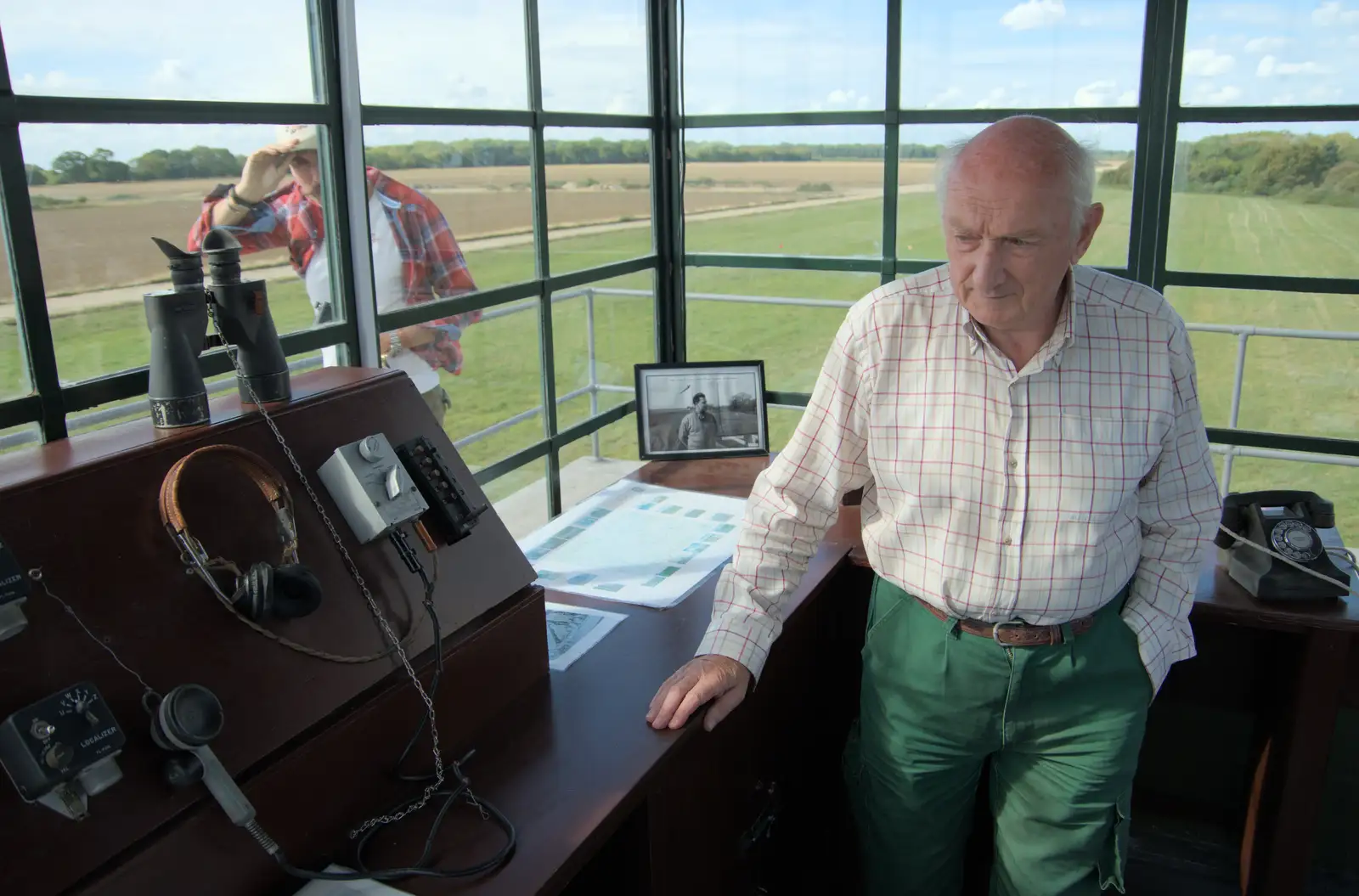Mick in the control tower, from Thorpe Abbots with Mick the Brick, and the GSB at Pulham - 13th September 2025