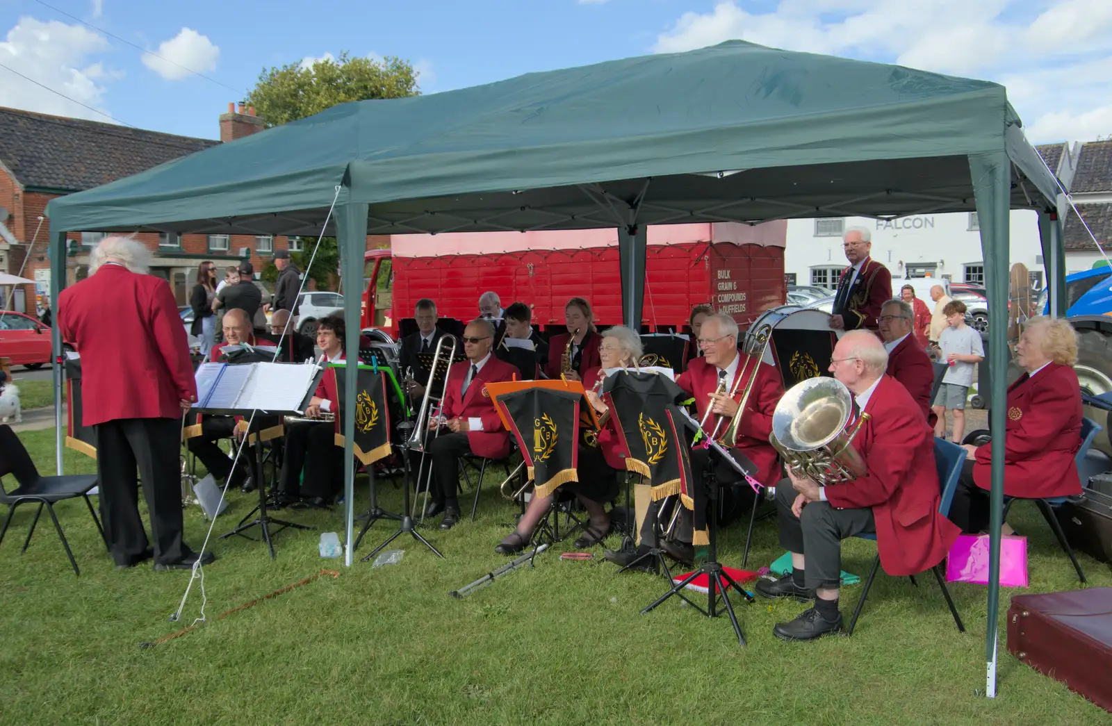 The Gislingham Silver Band in a marquee, from Thorpe Abbots with Mick the Brick, and the GSB at Pulham - 13th September 2025