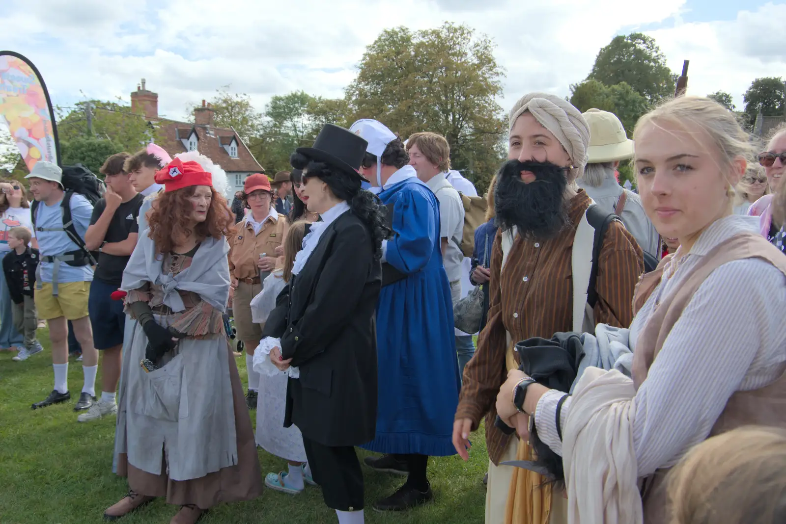 Fancy dress in the crowds, from Thorpe Abbots with Mick the Brick, and the GSB at Pulham - 13th September 2025
