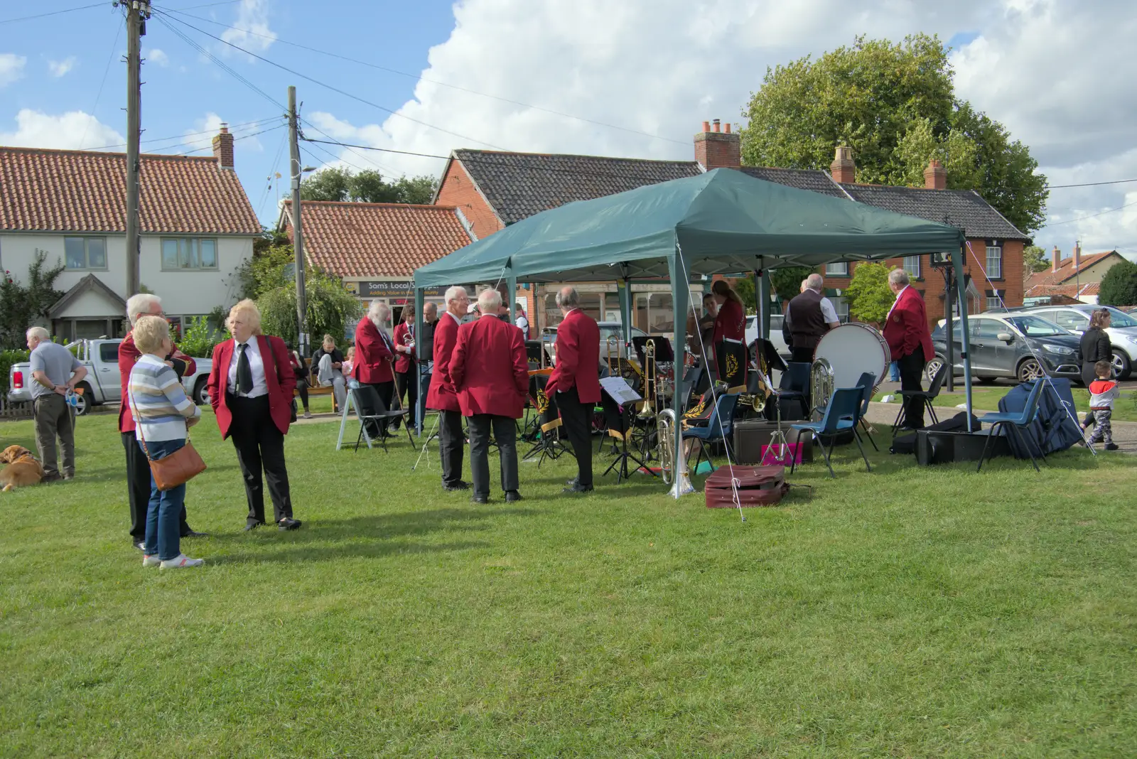 The band after the gig, from Thorpe Abbots with Mick the Brick, and the GSB at Pulham - 13th September 2025