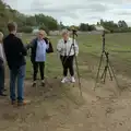 Discussions in the crash field, B17 Memorial Visit and Isobel's 100th Park Run, Thornham - 20th September 2025