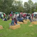 People sit around on straw bales, The GSB at the Scouts' Duck Race, The Pennings, Eye - 27th September 2025
