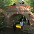 Fred and his posse look down from Abbey Bridge, The GSB at the Scouts' Duck Race, The Pennings, Eye - 27th September 2025