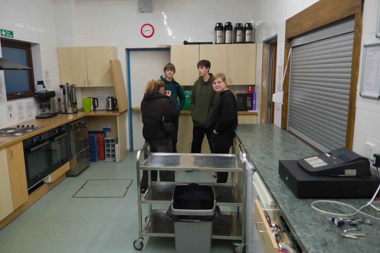 Harry, Fred and Grace in the kitchen, from Palgrave Players do Made in Dagenham, Garboldisham, Norfolk - 25th October 2025