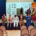 Some of the cast sit on stage, Palgrave Players do Made in Dagenham, Garboldisham, Norfolk - 25th October 2025