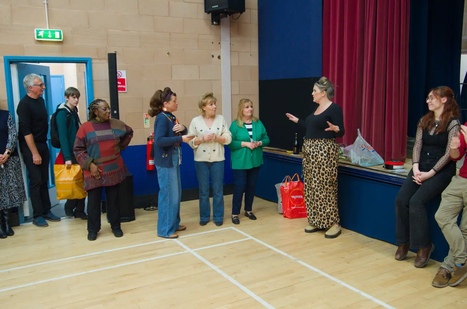 Nicola does some prize giving, from Palgrave Players do Made in Dagenham, Garboldisham, Norfolk - 25th October 2025