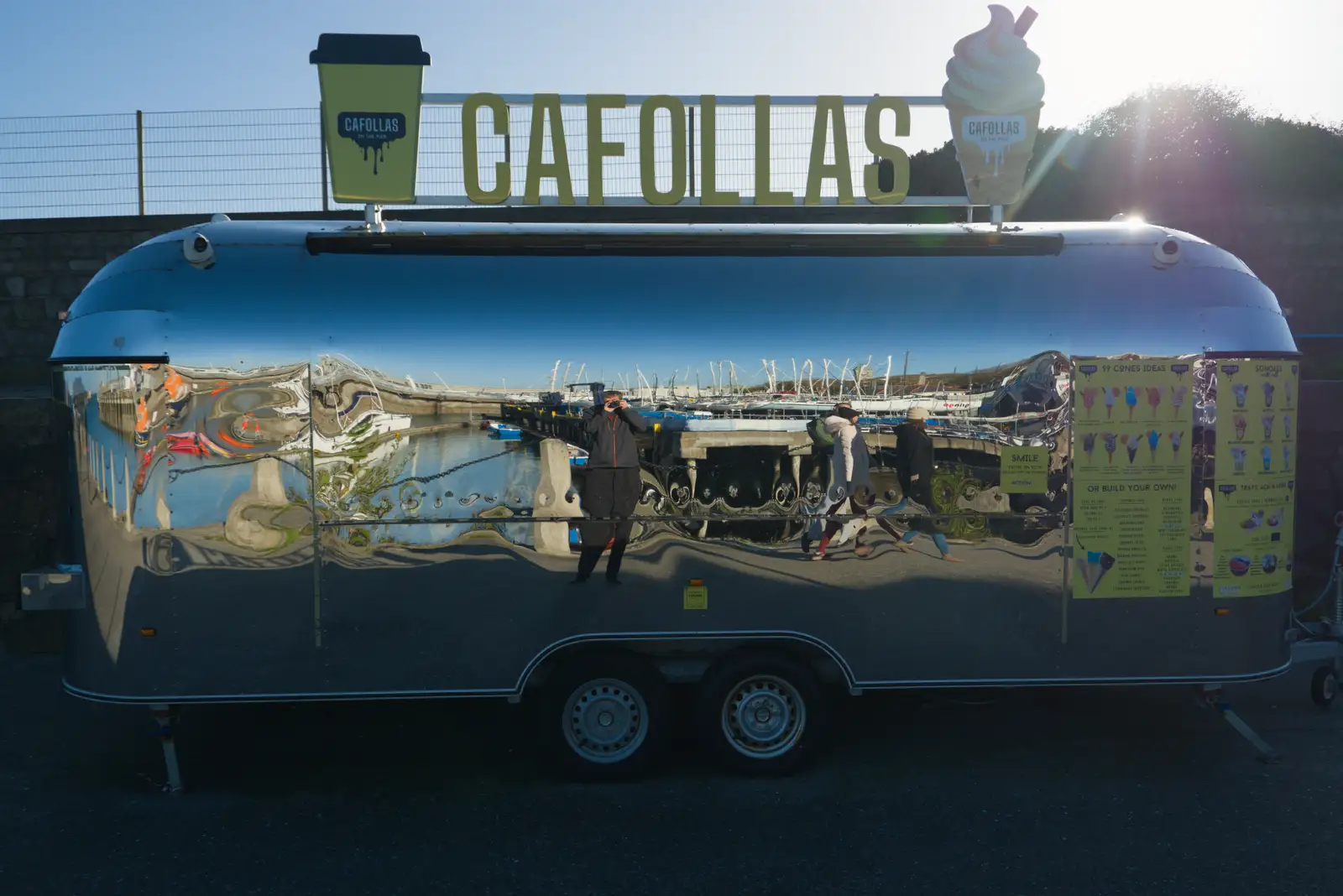 A selfie reflected in a reproduction Airstream, from End of the Line 1: Dún Laoghaire to Howth, Ireland - 29th October 2025