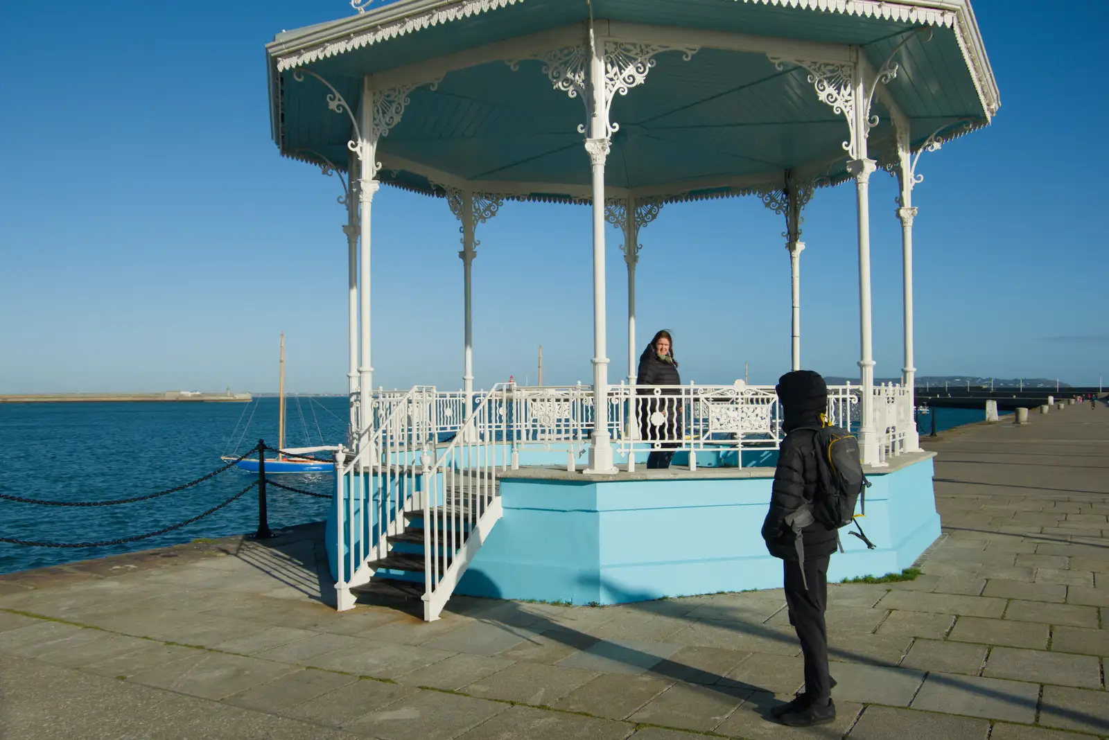 Isobel's on the bandstand, from End of the Line 1: Dún Laoghaire to Howth, Ireland - 29th October 2025