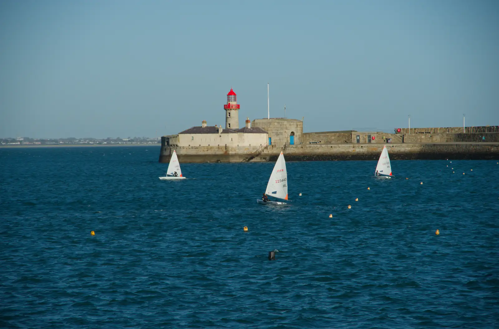 Some ILCAs sail around, from End of the Line 1: Dún Laoghaire to Howth, Ireland - 29th October 2025