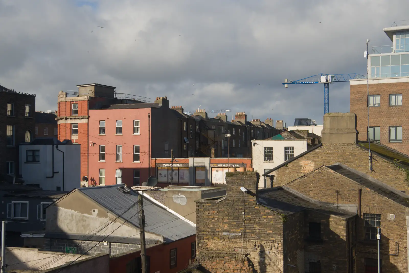 Crowded buildings near Pearse Station, from End of the Line 1: Dún Laoghaire to Howth, Ireland - 29th October 2025