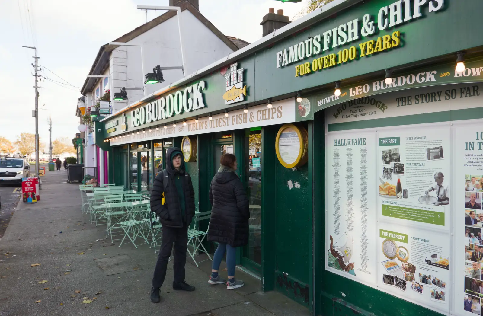 We pick up some chips from Leo Burdock, from End of the Line 1: Dún Laoghaire to Howth, Ireland - 29th October 2025