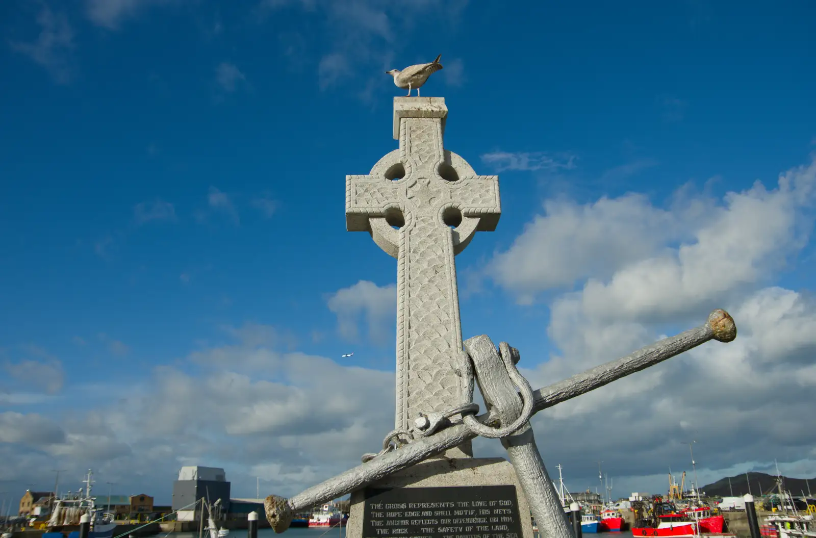 A Celtic cross and an anchor, from End of the Line 1: Dún Laoghaire to Howth, Ireland - 29th October 2025