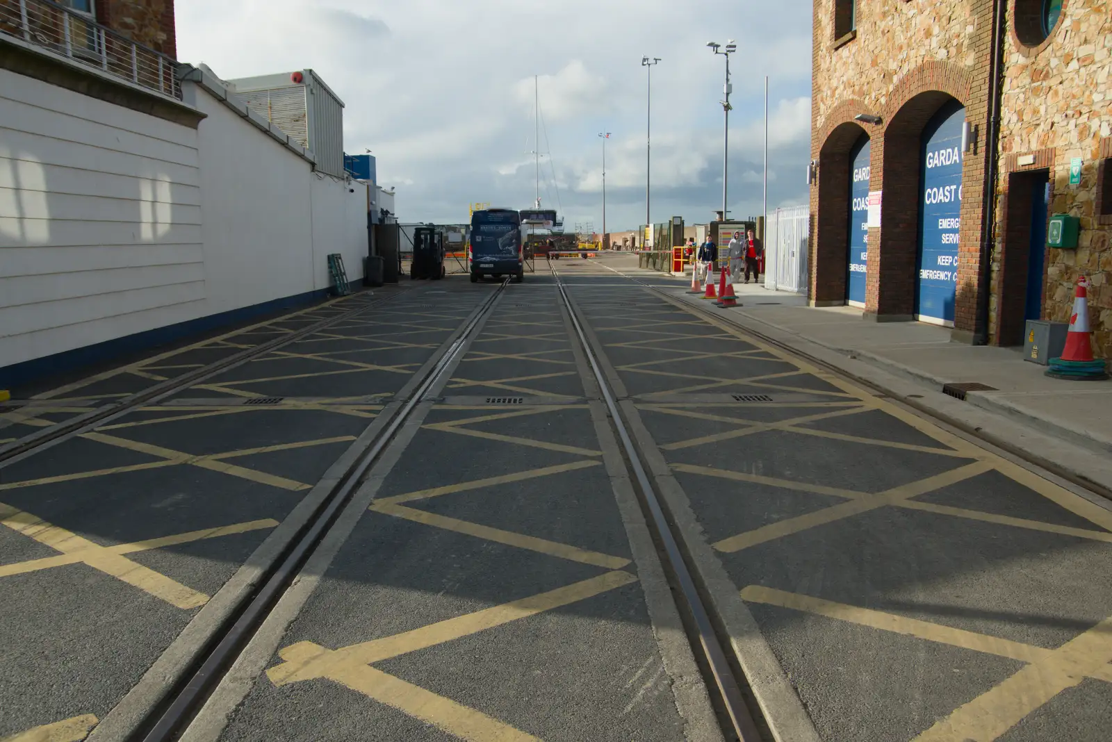 Very wide-guage rail tracks in a road, from End of the Line 1: Dún Laoghaire to Howth, Ireland - 29th October 2025