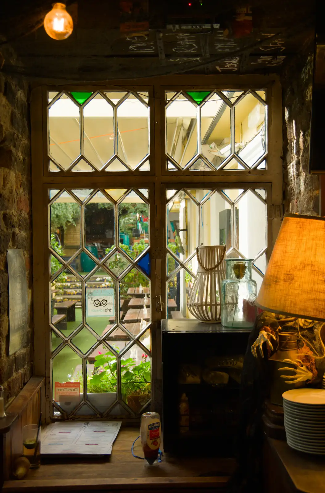 There's a nice original window in the bar, from End of the Line 1: Dún Laoghaire to Howth, Ireland - 29th October 2025