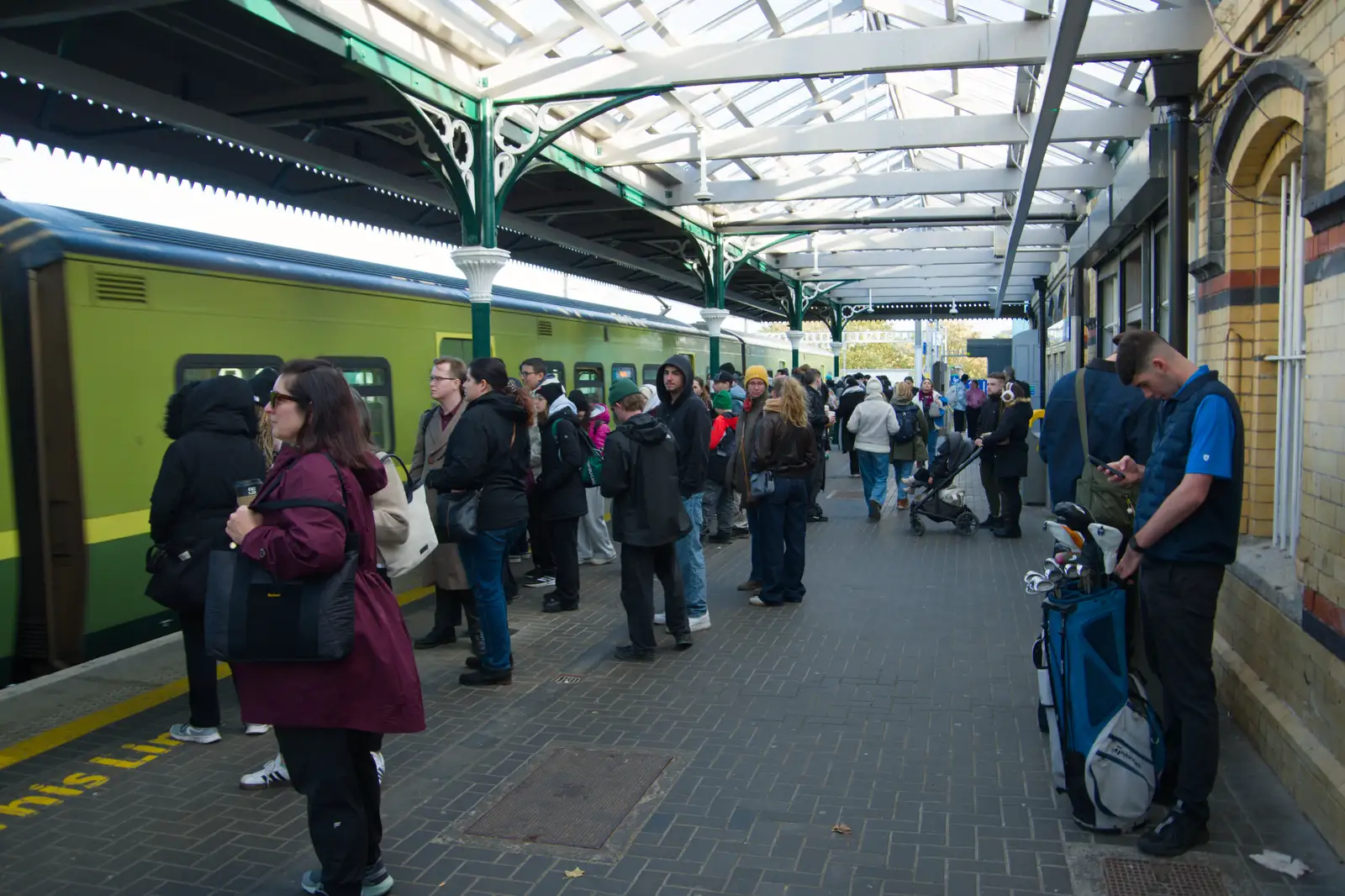 It's busy at Howth Station, from End of the Line 1: Dún Laoghaire to Howth, Ireland - 29th October 2025