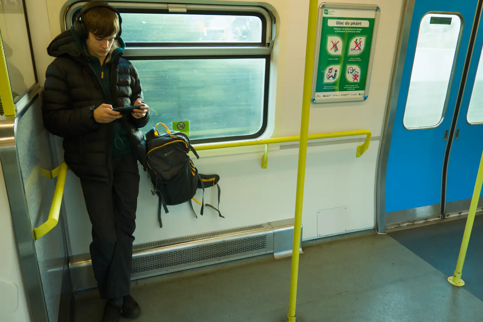 Harry on the DART, from End of the Line 1: Dún Laoghaire to Howth, Ireland - 29th October 2025