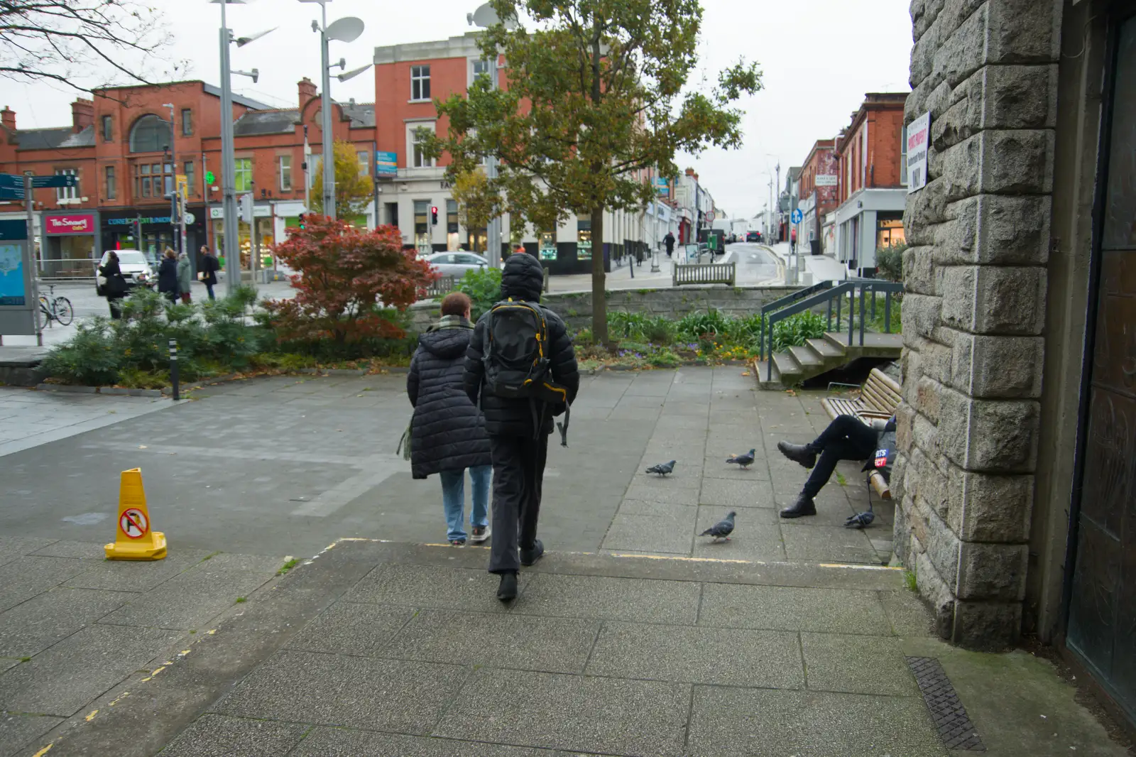 Isobel and Harry walk up to George's Street, from End of the Line 2: Bré to Blackrock, County Dublin, Ireland - 1st November 2025