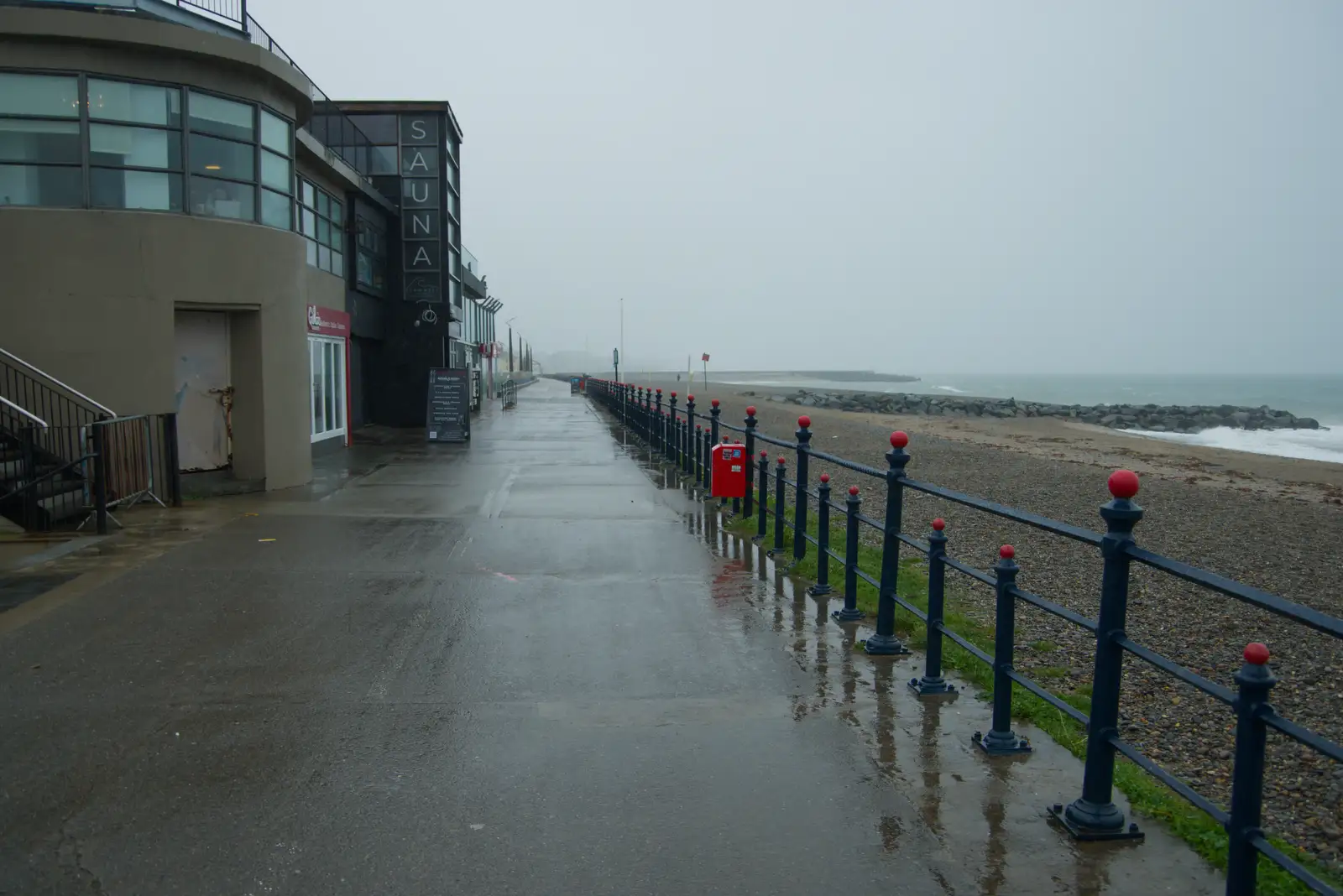 It's a lot wetter than it looks on the seafront, from End of the Line 2: Bré to Blackrock, County Dublin, Ireland - 1st November 2025