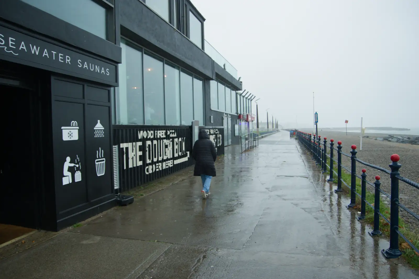Isobel on the seafront at Bré, from End of the Line 2: Bré to Blackrock, County Dublin, Ireland - 1st November 2025
