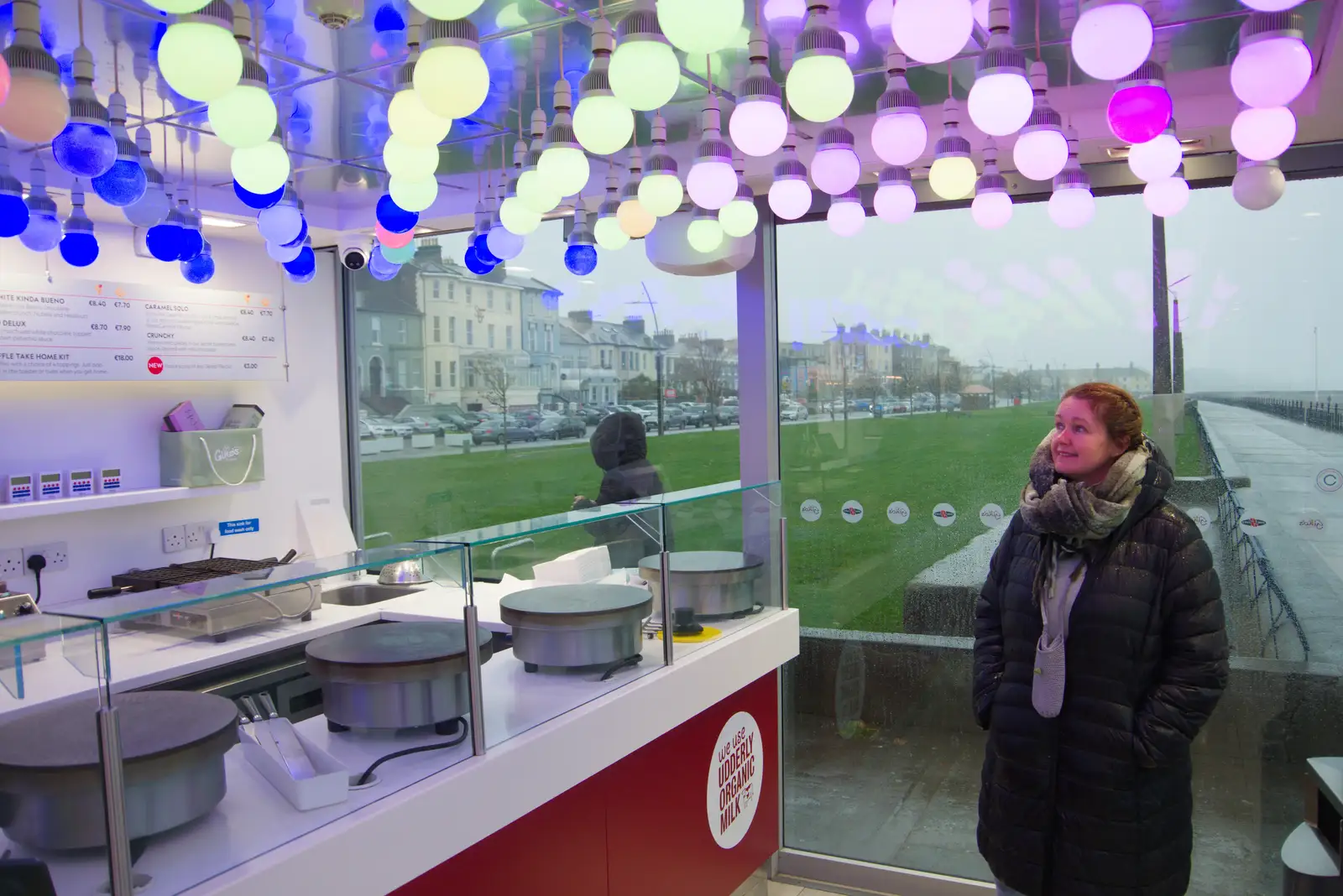 We end up in Gino's Gelato for a waffle, from End of the Line 2: Bré to Blackrock, County Dublin, Ireland - 1st November 2025