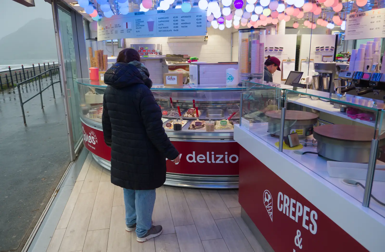 Isobel and the funky lights of Gino's, from End of the Line 2: Bré to Blackrock, County Dublin, Ireland - 1st November 2025