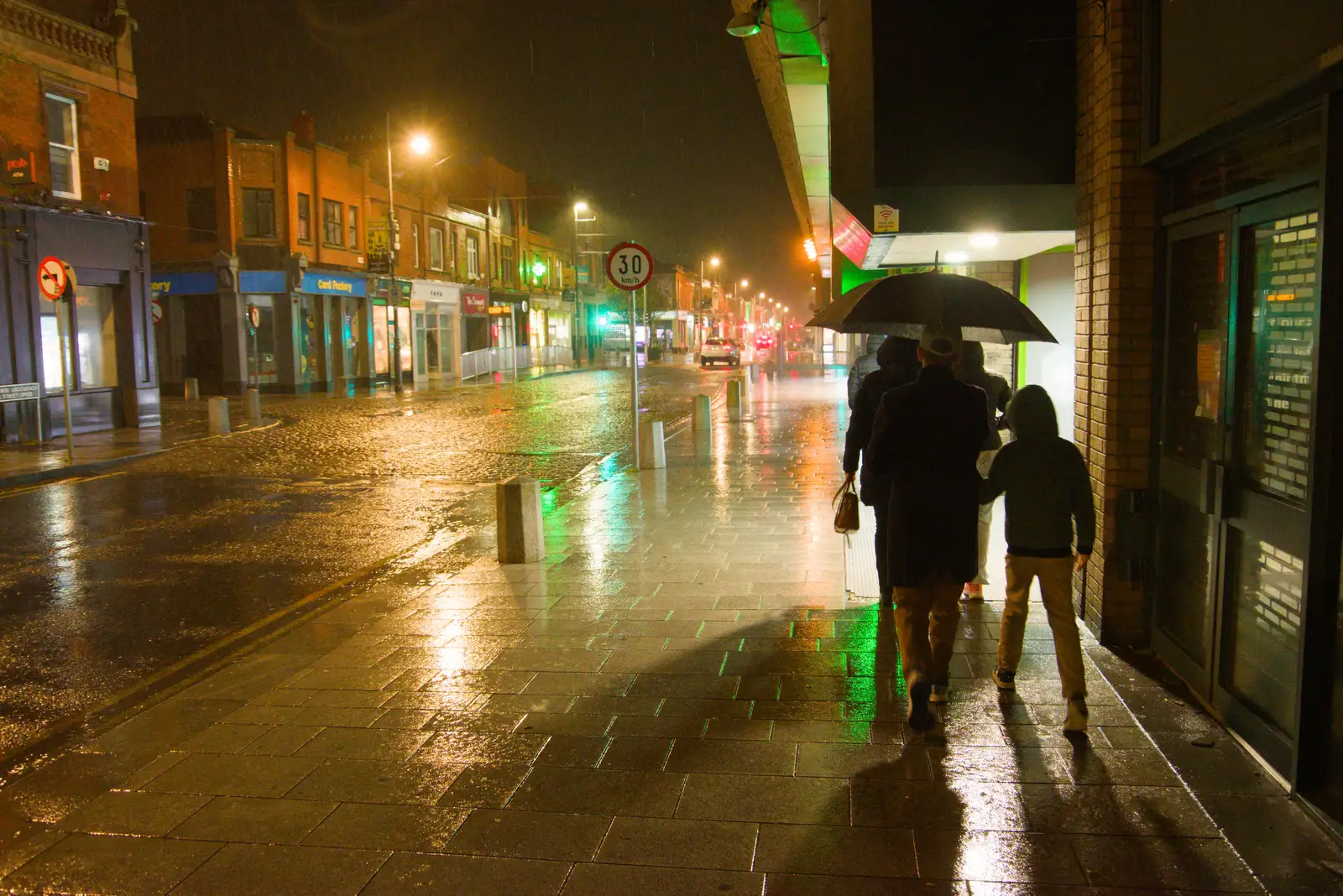A very wet Upper George's Street, from End of the Line 2: Bré to Blackrock, County Dublin, Ireland - 1st November 2025