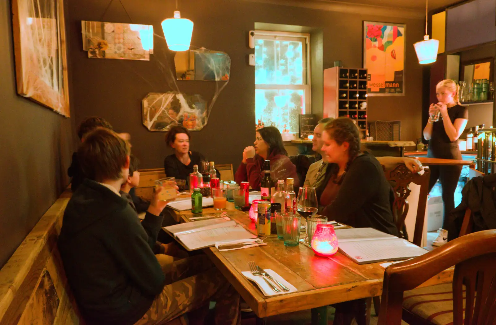 Conversation in an Italian restaurant, from End of the Line 2: Bré to Blackrock, County Dublin, Ireland - 1st November 2025