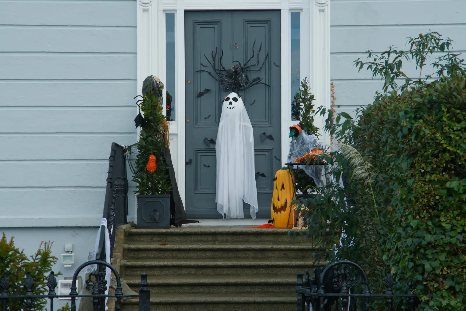 There's good Hallowe'en stuff on Idrone Terrace, from End of the Line 2: Bré to Blackrock, County Dublin, Ireland - 1st November 2025