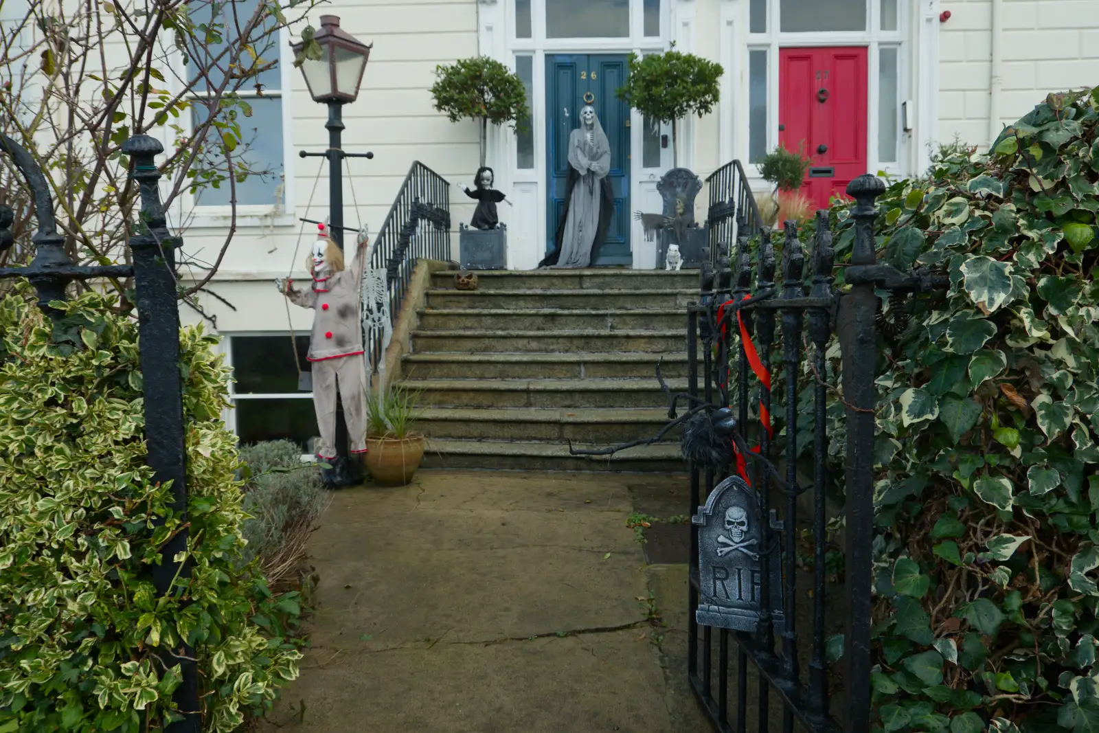 More Hallowe'en decorations on Idrone Terrace, from End of the Line 2: Bré to Blackrock, County Dublin, Ireland - 1st November 2025