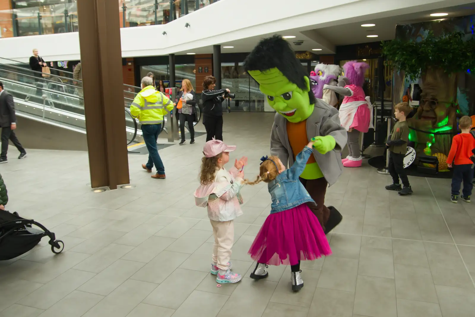 A Frankenstein dances with some children , from End of the Line 2: Bré to Blackrock, County Dublin, Ireland - 1st November 2025