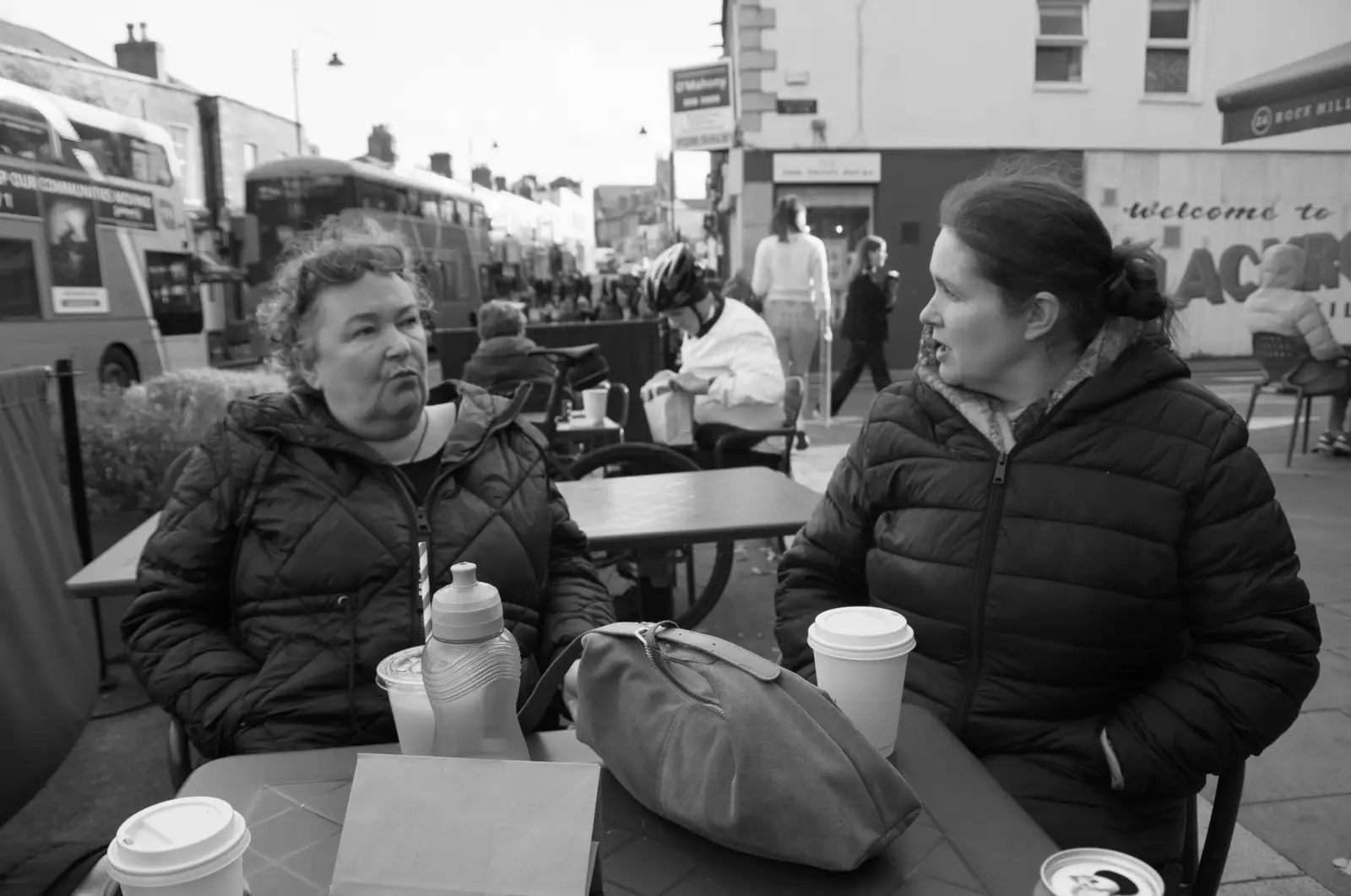Da Wheeze and Isobel outside Parlour Café, from End of the Line 2: Bré to Blackrock, County Dublin, Ireland - 1st November 2025