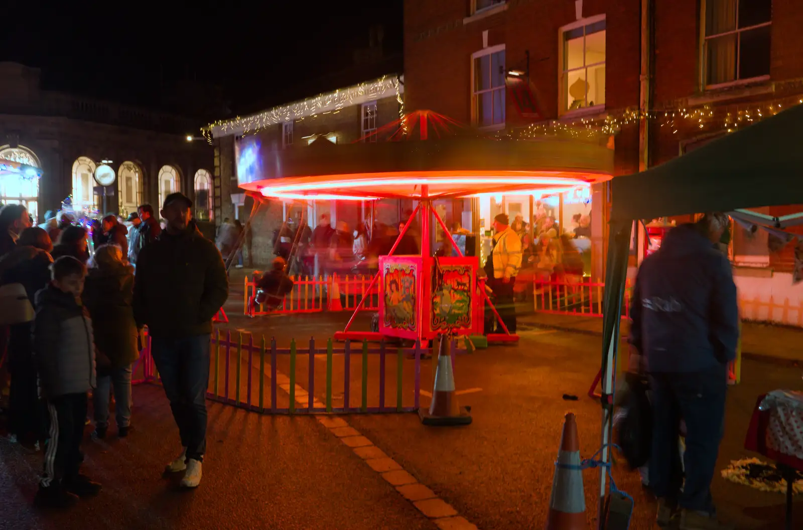 A spinning carousel, from Roadworks and the Christmas Lights Switch-on, Eye, Suffolk - 5th December 2025