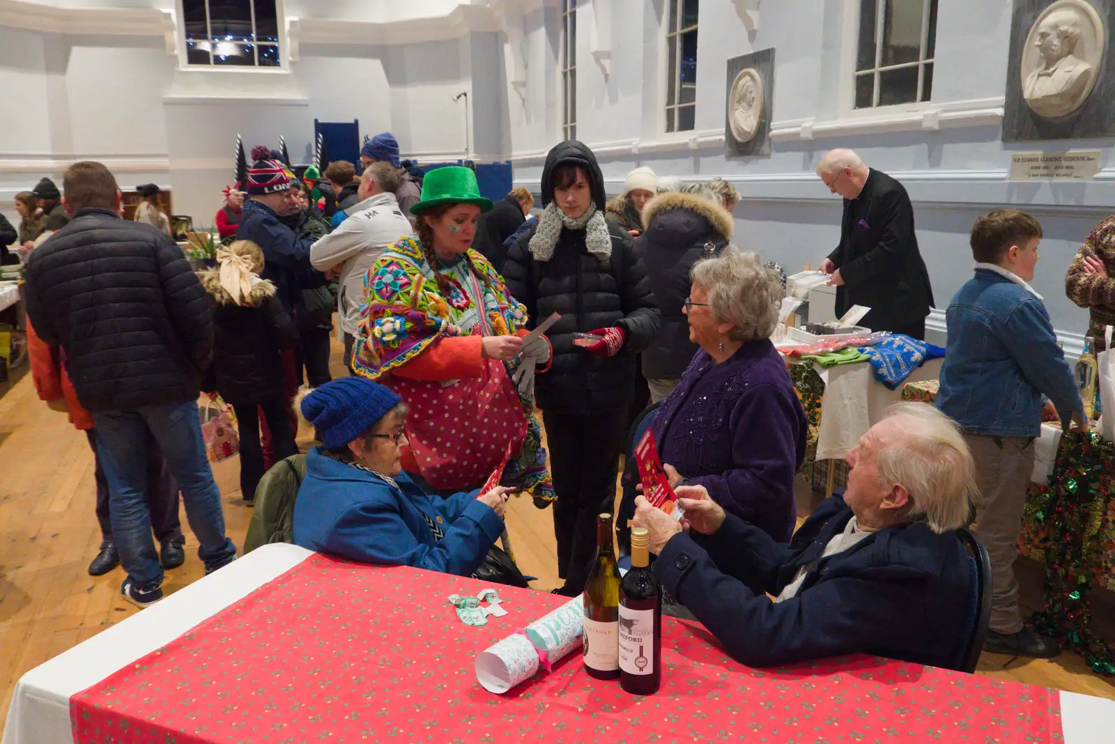 Isobel hands out pantomime flyers, from Roadworks and the Christmas Lights Switch-on, Eye, Suffolk - 5th December 2025